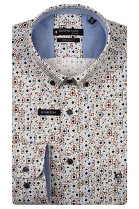 Giordano Ivy Button-Down Squares Fantasy Graphic Satin Stretch Overhemd Groen-Multi