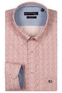 Giordano Ivy Button Down Twill Mini Flowers Overhemd Rood