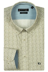 Giordano Ivy Button Down Twill Mini Flowers Shirt Apple Green