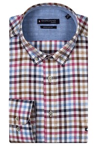 Giordano Ivy Colorful Twill Check Overhemd Cerise-Multi