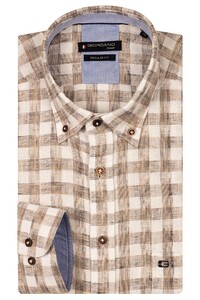 Giordano Ivy Cotton Linnen Check Pattern Overhemd Kitt