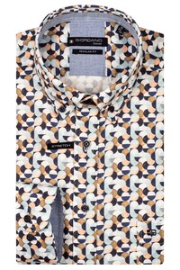 Giordano Ivy Graphic Half Circles Fantasy Shirt Orange-Multi