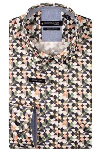 Giordano Ivy Graphic Half Circles Fantasy Shirt Red-Multi