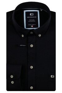 Giordano Ivy Jersey Liquid Cotton Button-Down Shirt Navy