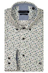 Giordano Ivy Linnen Look Allover Mini Flowers Overhemd Apple Green-Multi