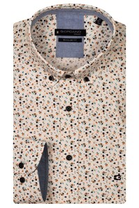 Giordano Ivy Linnen Look Allover Mini Flowers Overhemd Oranje-Multi