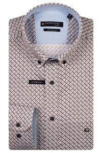 Giordano Ivy Multi Small Graphic Pattern Soft Twill Shirt Deep Mauve-Multi