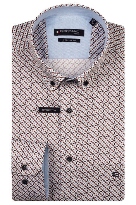 Giordano Ivy Multi Small Graphic Pattern Soft Twill Shirt Deep Mauve-Multi