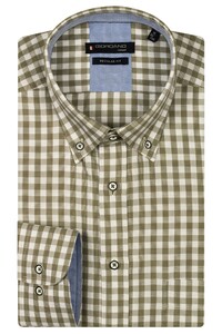 Giordano Ivy Oxford Gingham Check Button-Down Overhemd Pastel Groen