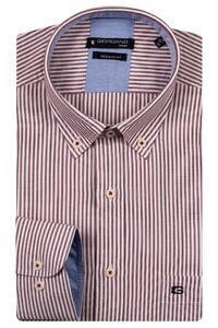 Giordano Ivy Oxford Stripe Button Down Overhemd Rood