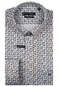 Giordano Ivy Satin Stretch Abstract Graphic Pattern Shirt Navy-Multi