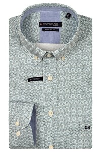 Giordano Ivy Satin Stretch Abstract Pattern Overhemd Pastel Blauw