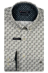 Giordano Ivy Satin Stretch Geometric Pattern Overhemd Groen