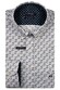 Giordano Ivy Satin Stretch Geometric Pattern Shirt Navy