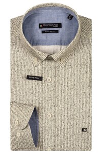 Giordano Ivy Satin Stretch Linnen Look Herringbone Overhemd Appel