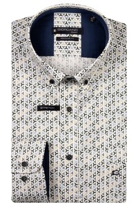 Giordano Ivy Satin Stretch Mini Graphic Pattern Overhemd Groen-Multi