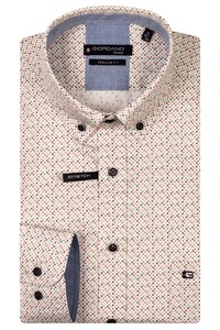 Giordano Ivy Satin Stretch Mini Graphic Pattern Overhemd Rood-Multi