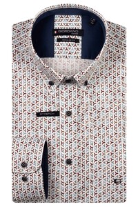 Giordano Ivy Satin Stretch Mini Graphic Pattern Shirt Deep Mauve-Multi