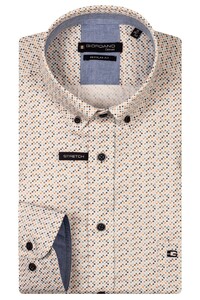 Giordano Ivy Satin Stretch Mini Graphic Pattern Shirt Orange-Multi