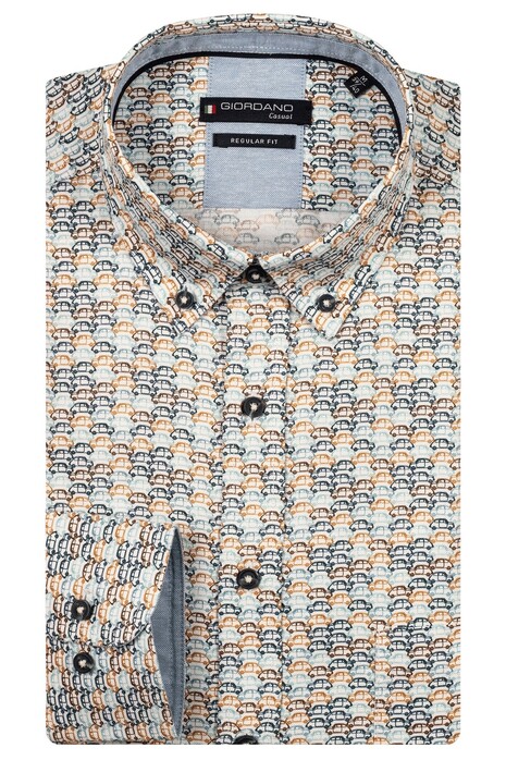 Giordano Ivy Soft Oxford Cars Fantasy Pattern Overhemd Navy-Multi