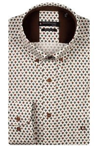 Giordano Ivy Soft Twill Abstract Graphic Pattern Overhemd Groen-Multi