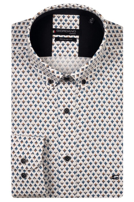 Giordano Ivy Soft Twill Abstract Graphic Pattern Overhemd Navy-Multi