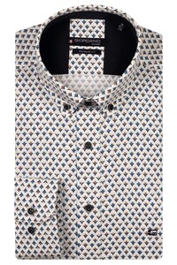 Giordano Ivy Soft Twill Abstract Graphic Pattern Shirt Navy-Multi