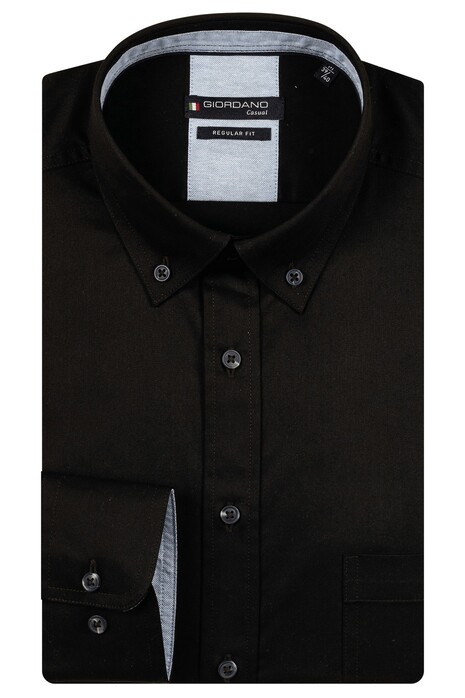 Giordano Ivy Soft Washed Twill Uni Color Button-Down Shirt Navy