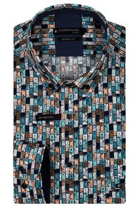 Giordano Ivy Speakers Fantasy Pattern Shirt Orange-Multi