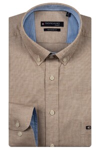 Giordano Ivy Uni Color Button Down Overhemd Donker Beige