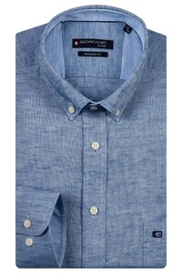 Giordano Ivy Uni Color Button Down Shirt Denim Blue