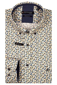 Giordano Ivy Vintage Abstract Graphic Pattern Shirt Apple Green-Multi