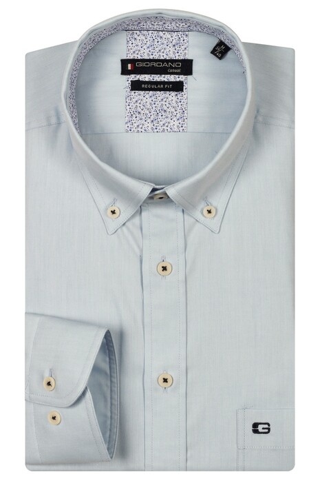 Giordano Ivy Washed Plain Twill Mini Flower Contrast Overhemd Navy