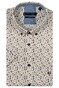 Giordano League Button Down Linnen Look Mini Flowers Pattern Overhemd Oranje-Multi