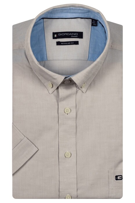 Giordano League Button-Down Solid Hemp Yarn Fabric Overhemd Kitt