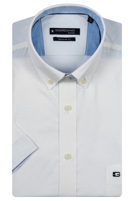 Giordano League Button-Down Solid Hemp Yarn Fabric Overhemd Wit