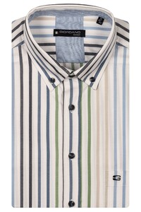 Giordano League Button-Down Stripe Twill Shirt Apple Green-Multi