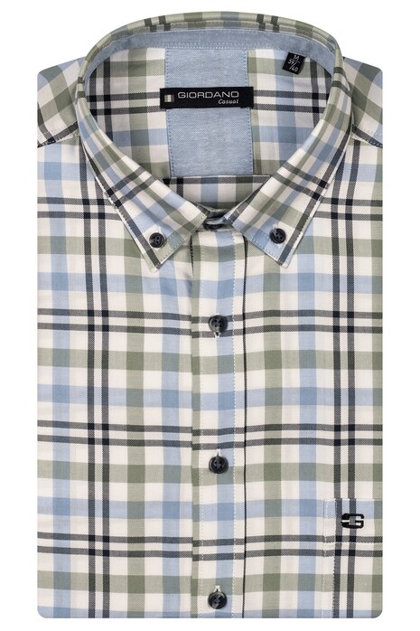 Giordano League Oxford Check Button-Down Overhemd Appel