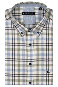 Giordano League Oxford Check Button-Down Shirt Apple Green
