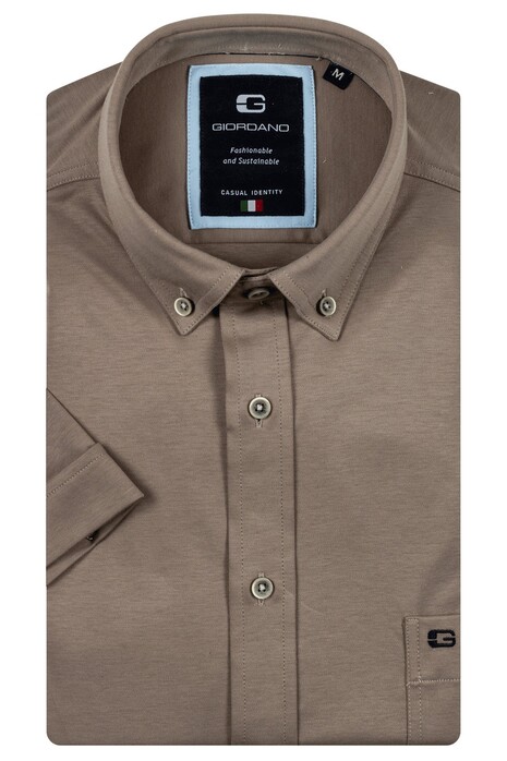Giordano League Soft Liquid Cotton Jersey Short Sleeve Button-Down Overhemd Kitt