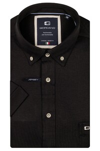 Giordano League Soft Liquid Cotton Jersey Short Sleeve Button-Down Shirt Black