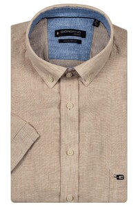 Giordano League Soft Washed Linnen Button Down Overhemd Kitt