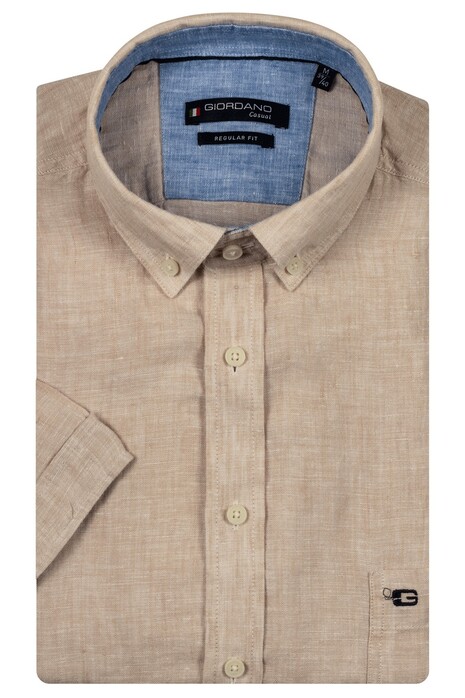 Giordano League Soft Washed Linnen Button Down Overhemd Kitt