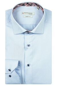 Giordano Locarno Semi Cutaway Libery Fabric Contrast Two-Ply Plain Twill Shirt Soft Blue