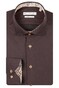 Giordano Locarno Semi Cutaway Two-Ply Plain Twill Overhemd Donker Bruin
