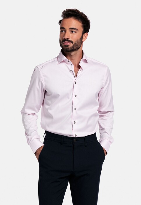 Giordano Locarno Semi Cutaway Two-Ply Plain Twill Overhemd Roze