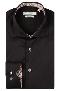 Giordano Locarno Semi Cutaway Two-Ply Plain Twill Overhemd Zwart