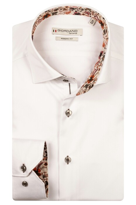 Giordano Locarno Semi Cutaway Two-Ply Plain Twill Shirt Marshmallow