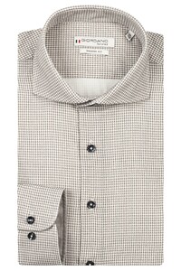 Giordano Locarno Soft Brushed Houndstooth Twill Semi Cutaway Collar Overhemd Soft Grey