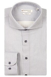 Giordano Locarno Soft Brushed Houndstooth Twill Semi Cutaway Collar Shirt Navy